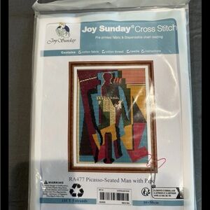 Joy Sunday stamped Cross Stitch Kit - Picasso Seated Man with Pipe AH craft